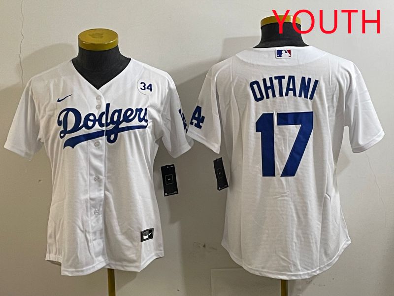 Youth Los Angeles Dodgers #17 Ohtani White Game 2025 Nike MLB Jersey style 3186->youth mlb jersey->Youth Jersey